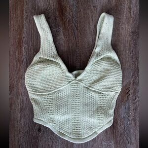 Alo Yoga Open-Knit Chase the Sun Corset Tank - Iced green Tea XS